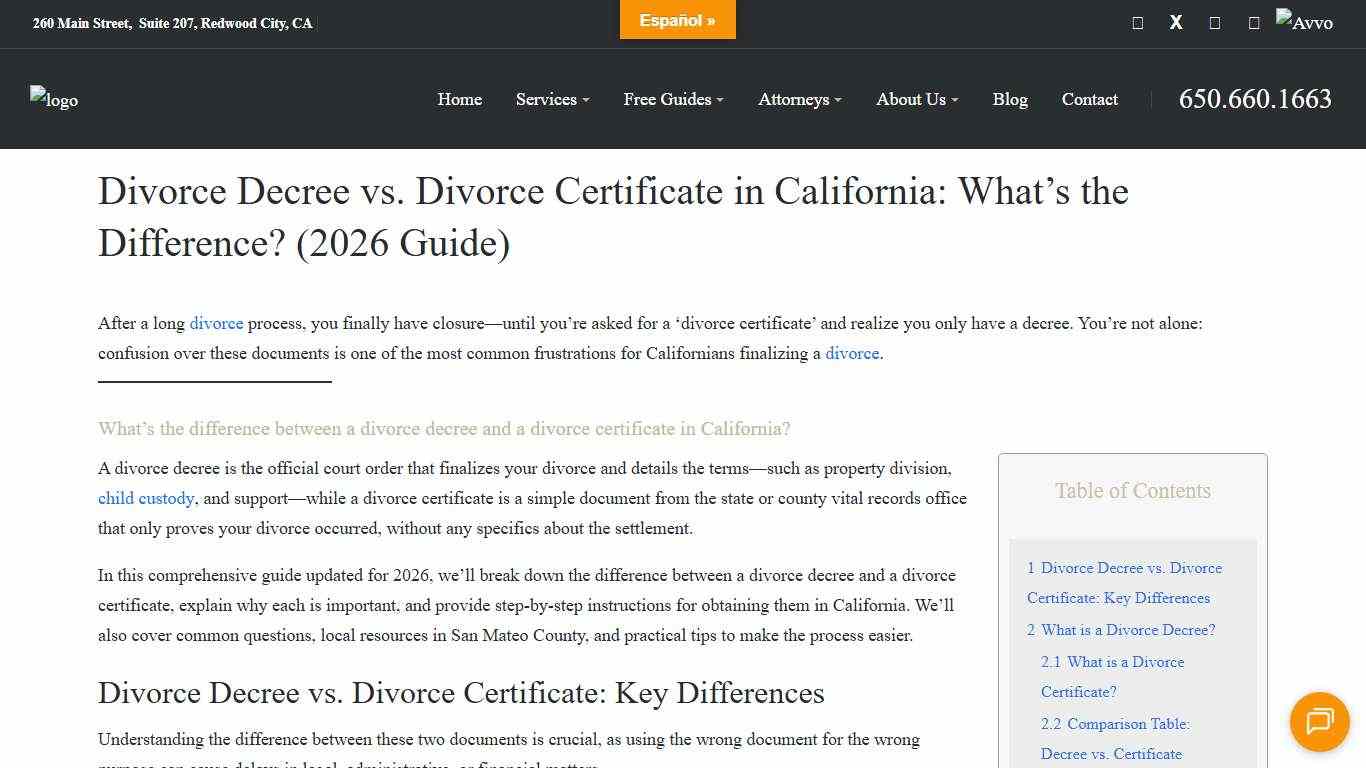 Divorce Decree vs. Divorce Certificate in California: What’s the Difference? (2026 Guide)